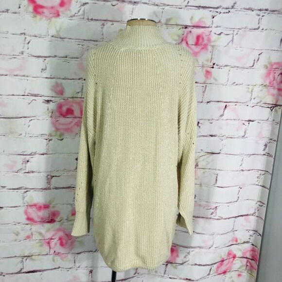 🔥5 for $25 sale🔥 RDI NWT cream mock neck drawstring waist loose fit sweater - Picture 9 of 14